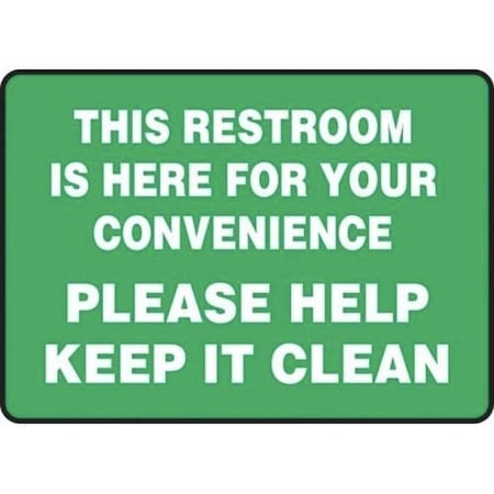 Accuform Restrooms - With Arrow (Right), Adhesive Dura-Poly, 10 in x 14 in, Adhesive MRST547XV